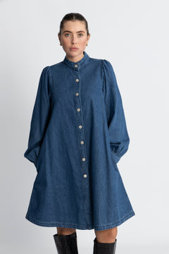 Elena Shirt Dress - Mid Blue Wash