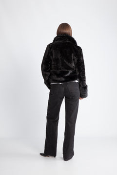 Adina Fake Fur Jacket - Black