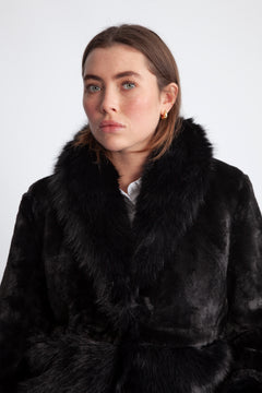 Adina Fake Fur Jacket - Black