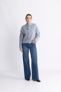AlphaGZ Short Cardigan - Grey Blue Melange