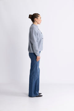 AlphaGZ Short Cardigan - Grey Blue Melange