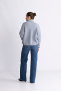 AlphaGZ Short Cardigan - Grey Blue Melange