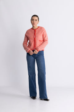 Eliza Nenaya Cardigan Stp - Flame S Egret