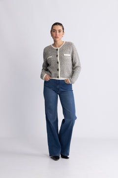 GZnalin Cardigan - Blue/White Structure