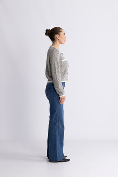 GZnalin Cardigan - Blue/White Structure