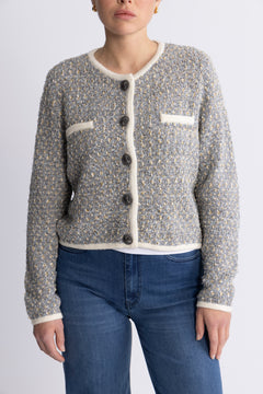 GZnalin Cardigan - Blue/White Structure