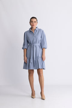 Linen Dress - Dusty Blue