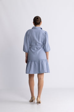 Linen Dress - Dusty Blue