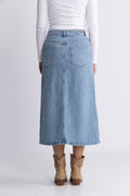 Krista-Gerda Hw Li Blu Max Skirt Noos - Light Blue Denim