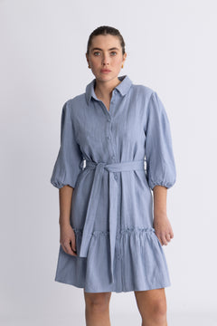 Linen Dress - Dusty Blue