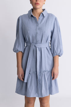 Linen Dress - Dusty Blue