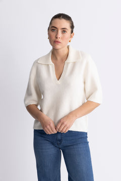GZalpha Ss Polo Pullover - Ivory