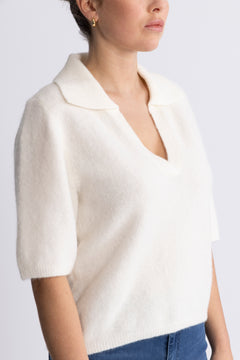 GZalpha Ss Polo Pullover - Ivory