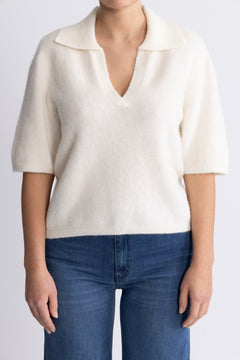 GZalpha Ss Polo Pullover - Ivory
