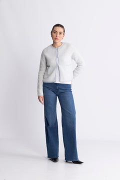 Eliza Nenaya Cardigan Stp - Skyway Egret