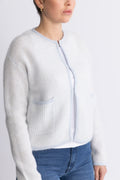Eliza Nenaya Cardigan Stp - Skyway Egret