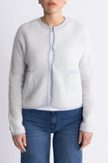 Eliza Nenaya Cardigan Stp - Skyway Egret