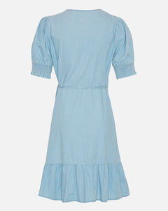 Emery Lyanna Ss Wrap Dress - Mid Blue Wash