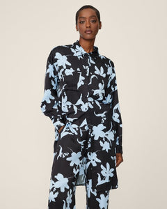 Irida Shirt Dress Aop - Chamb Blue Flw