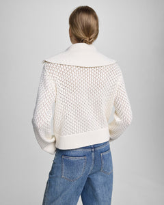 Daina Zip Cardigan - Egret