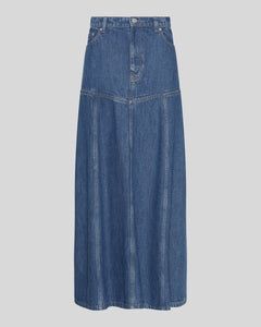 Laurentine Rue Hw Skirt - Mid Blue Wash