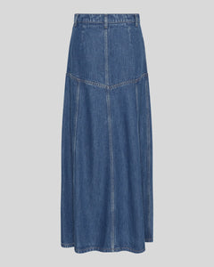 Laurentine Rue Hw Skirt - Mid Blue Wash