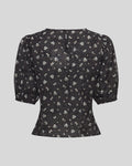 Nancy 2/4 Top Aop - Egret Flower