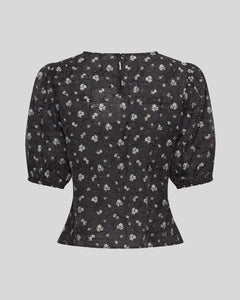 Nancy 2/4 Top Aop - Egret Flower