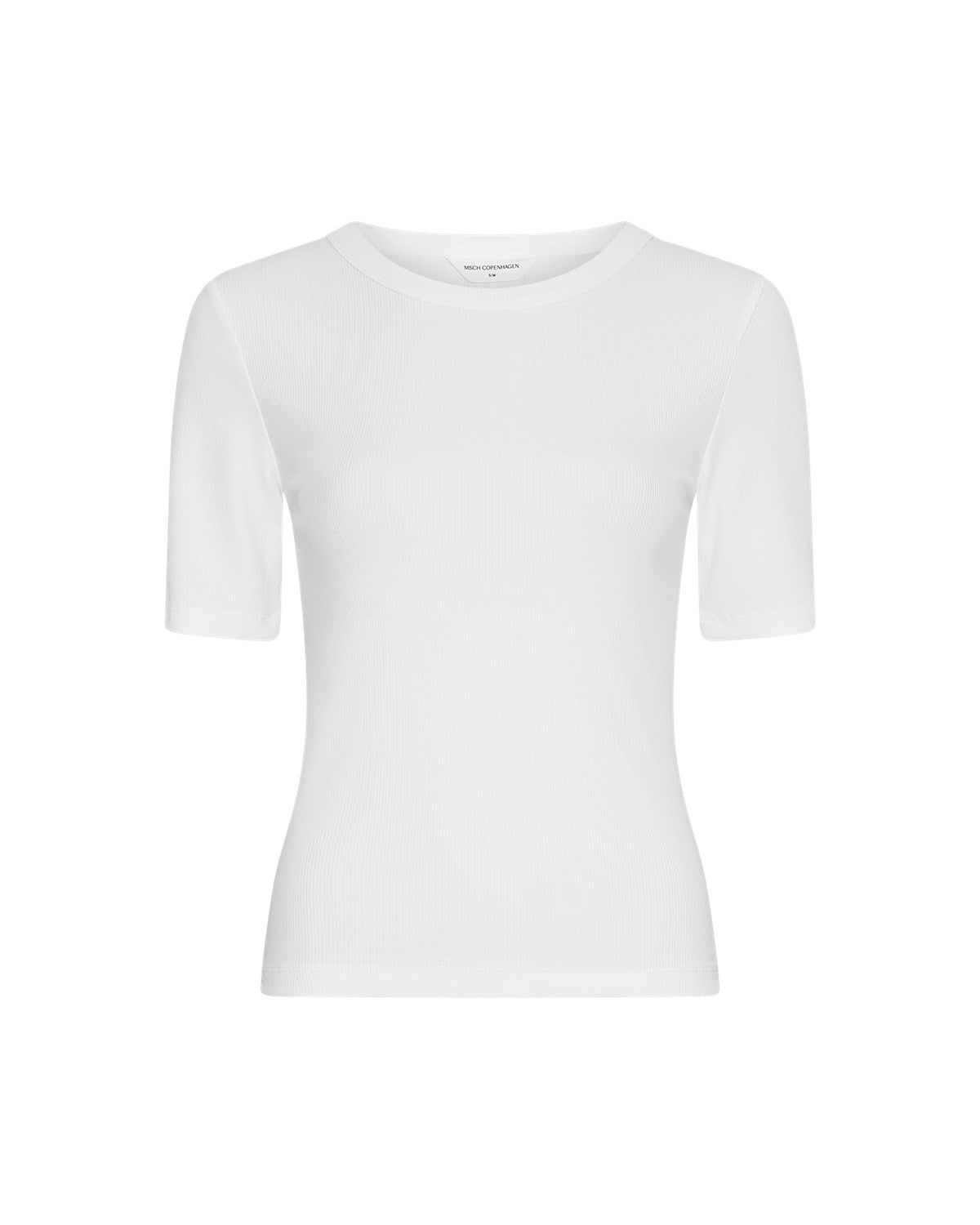 Betrina Rib 2/4 Tee - Bright White