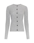 Rigmor Avalina Rib Cardigan - Light Grey Melange