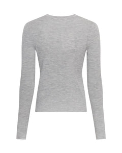 Rigmor Avalina Rib Cardigan - Light Grey Melange