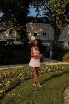 Ella Fitted Mini Dress - Pink