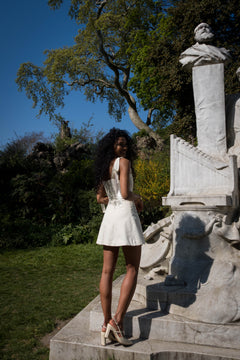 Ella Fitted Mini Dress - Ivory