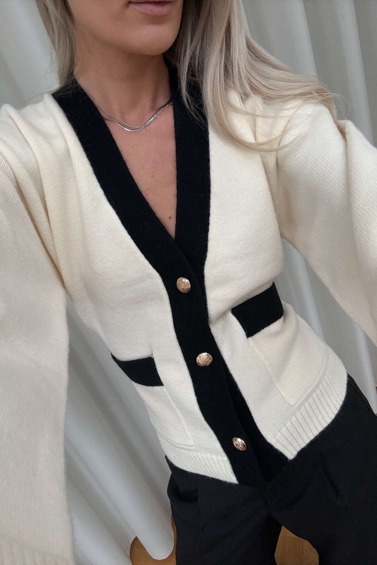 N-Lenyxette Knit Cardigan - White