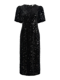 Yassofie 2/4 Sequin Midi Dress - Black