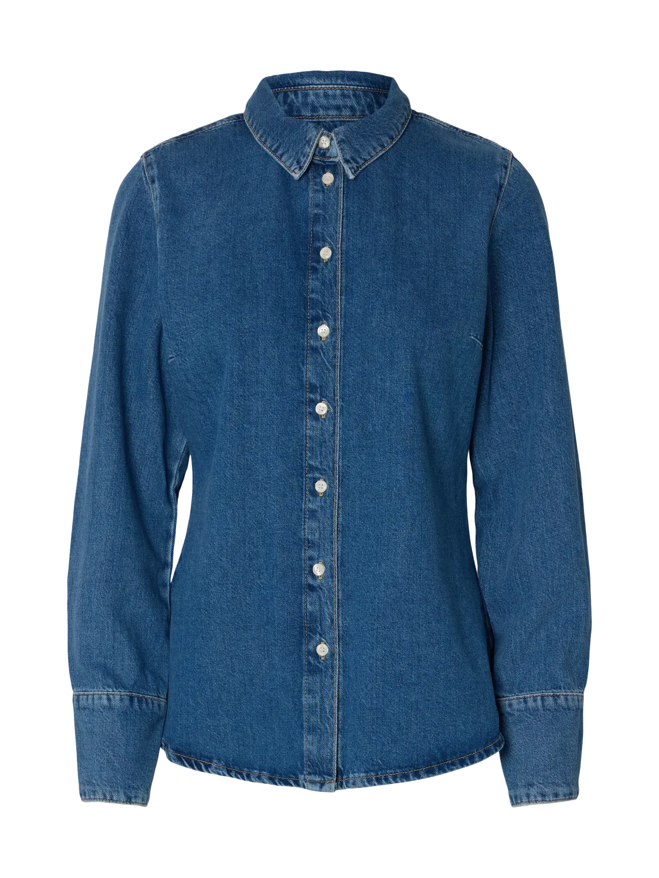 Regular Agathe Denim Shirt - Medium Blue Denim