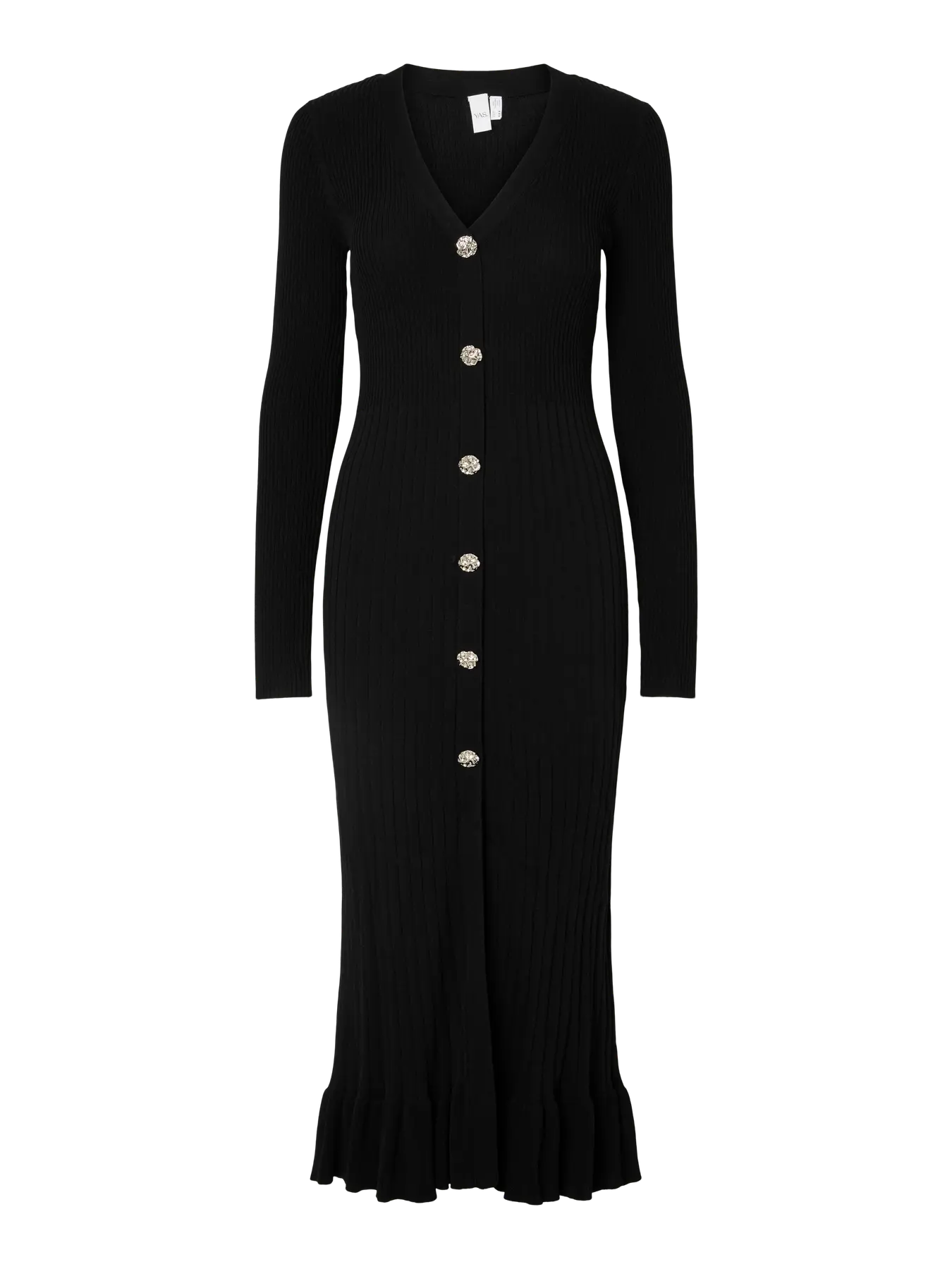 Yasmikla Ls Long Knit Dress - Black