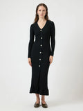 Yasmikla Ls Long Knit Dress - Black
