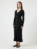 Yasmikla Ls Long Knit Dress - Black