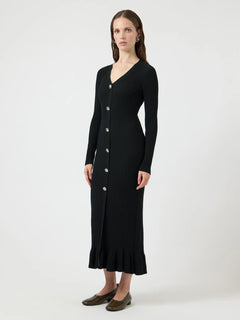 Yasmikla Ls Long Knit Dress - Black