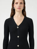 Yasmikla Ls Long Knit Dress - Black