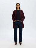 Lulu New Ls Knit Long Cardigan - Fig Melange