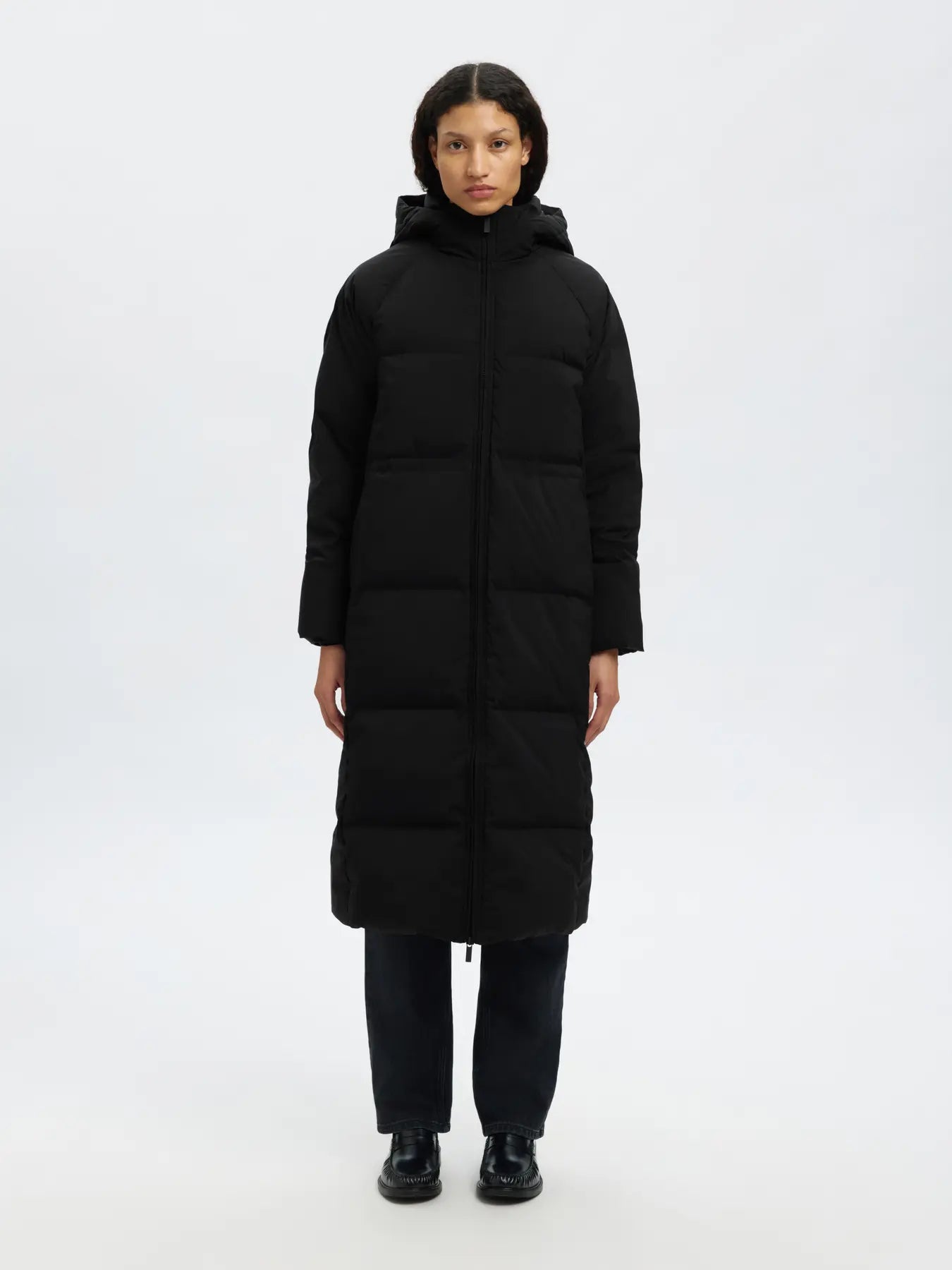 Maya Down Long Coat - Black