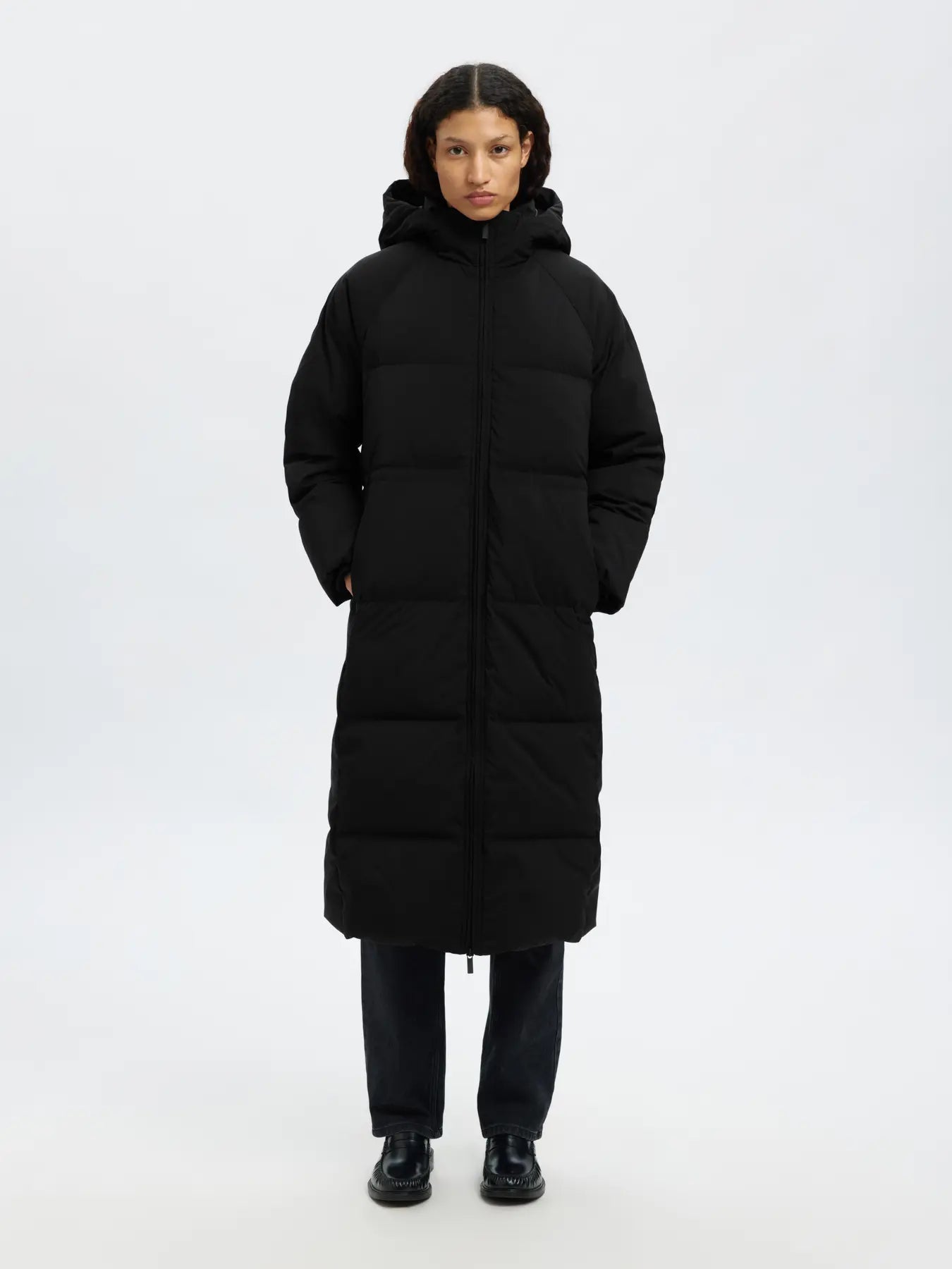 Maya Down Long Coat - Black