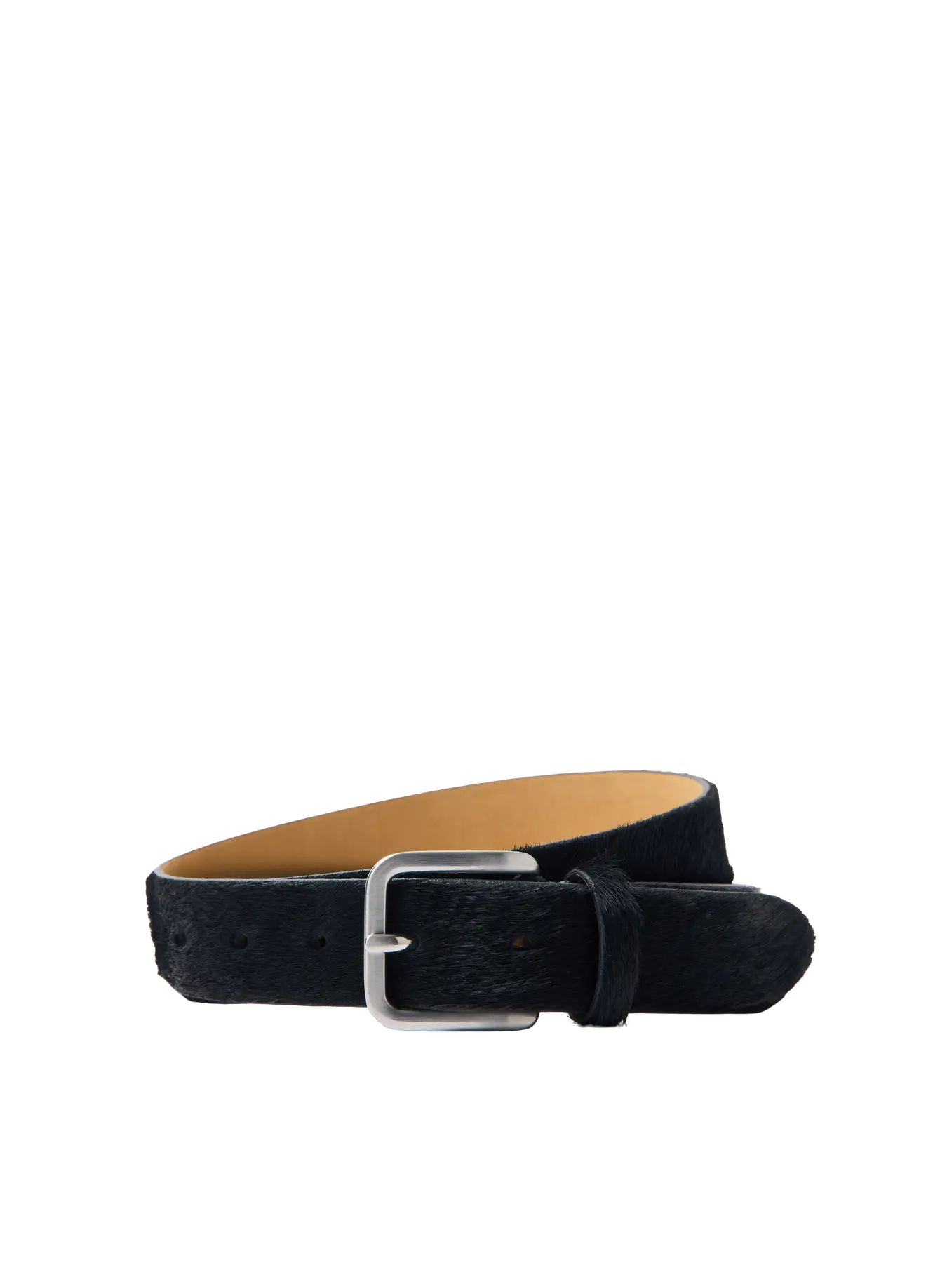 Caroline Cow Belt - Black