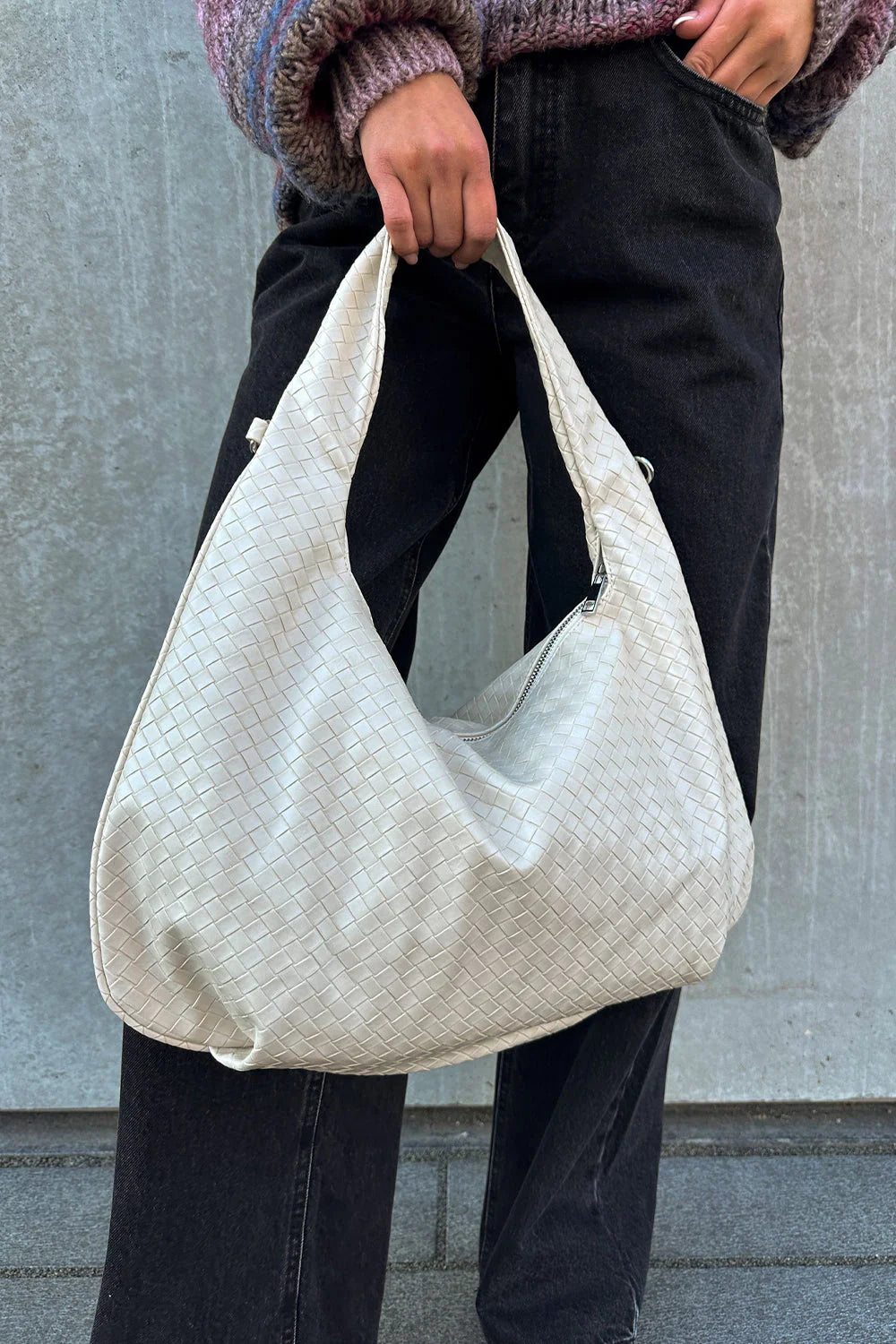 Peony Hobo Bag - Beige