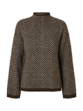 Lulu Ls Herringbone Knit High Neck - Delicioso Birch