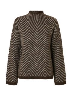 Lulu Ls Herringbone Knit High Neck - Delicioso Birch