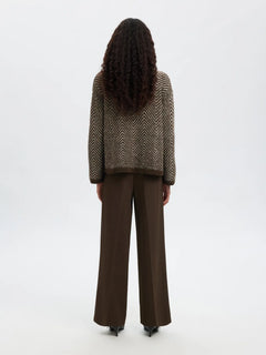 Lulu Ls Herringbone Knit High Neck - Delicioso Birch