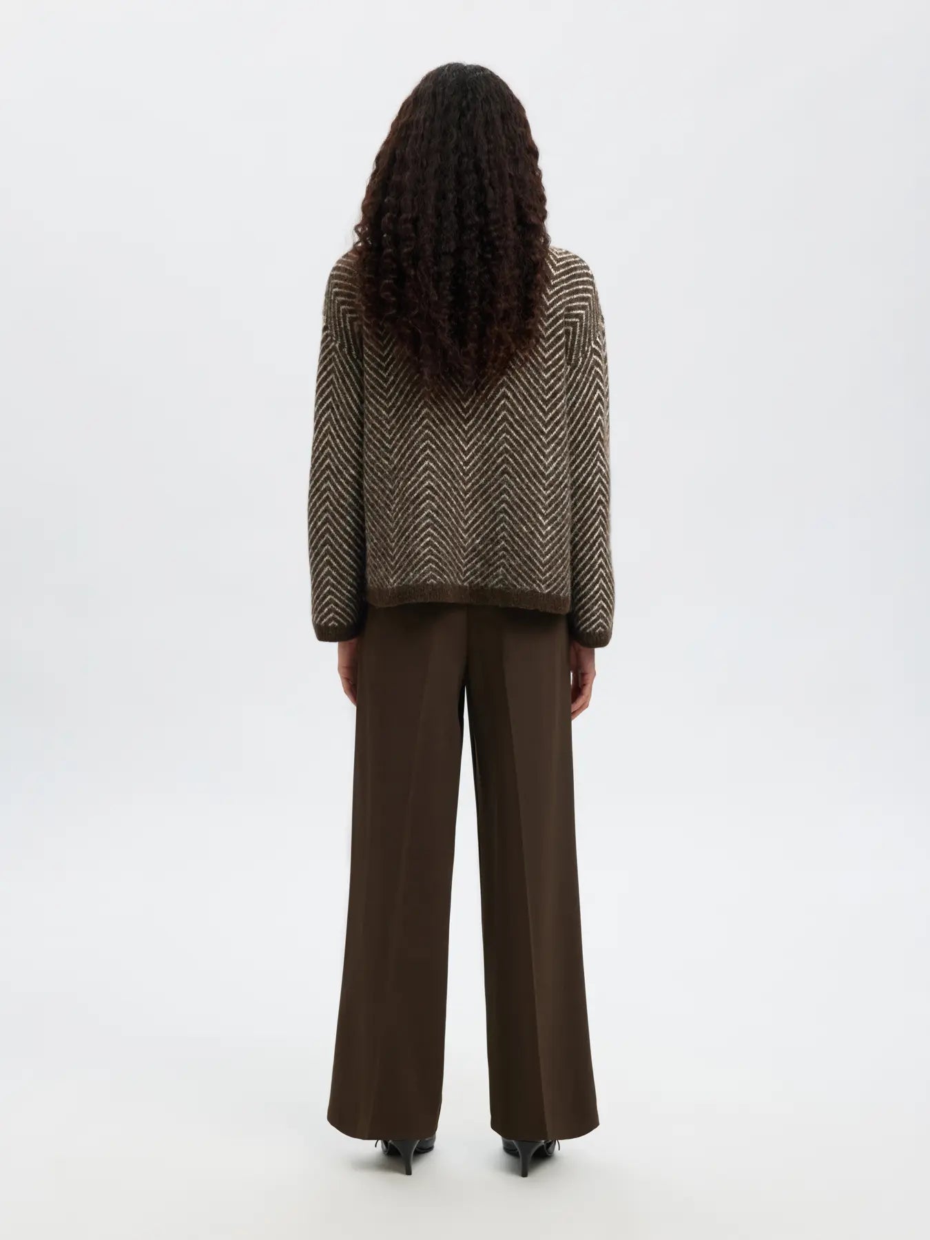 Lulu Ls Herringbone Knit High Neck - Delicioso Birch